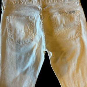 7 For All Mankind White Boot Cut Jeans